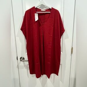 Chic Red V-Neck Women's dress